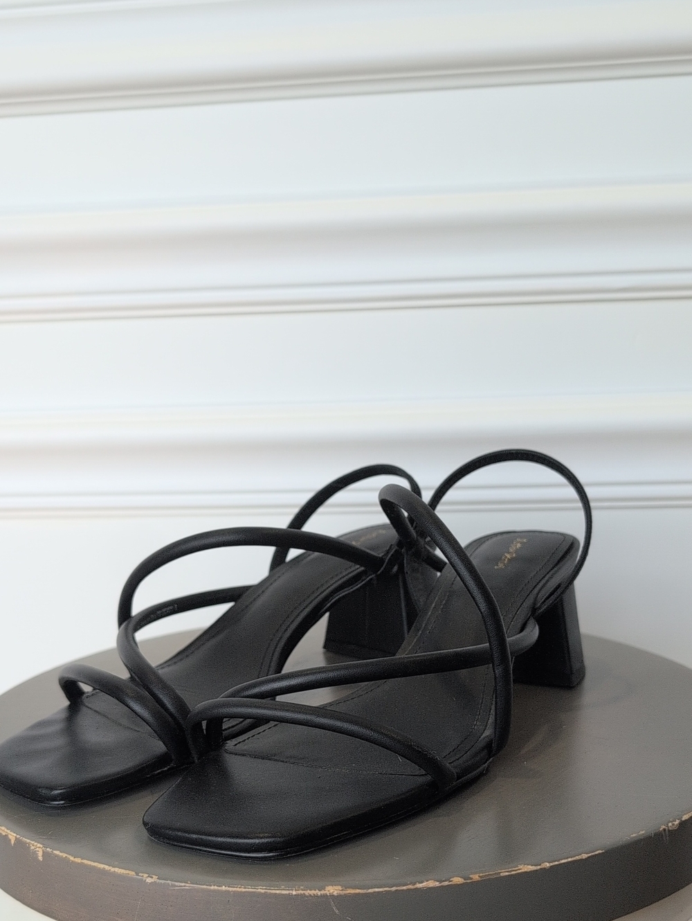 & Other Stories Black Strappy Block Heel Sandals